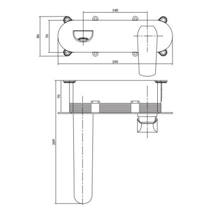 Cersanit S951-361 - Grifo de lavabo para instalación empotrada CITY cromo brillante