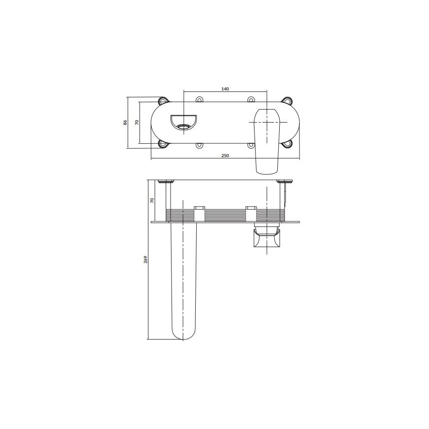 Cersanit S951-361 - Grifo de lavabo para instalación empotrada CITY cromo brillante
