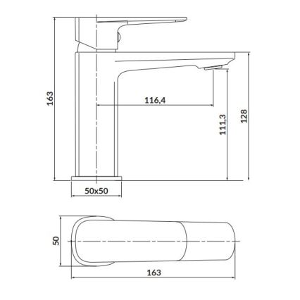 Cersanit S951-388 - Grifo de lavabo LARGA 16,3 cm cromo brillante