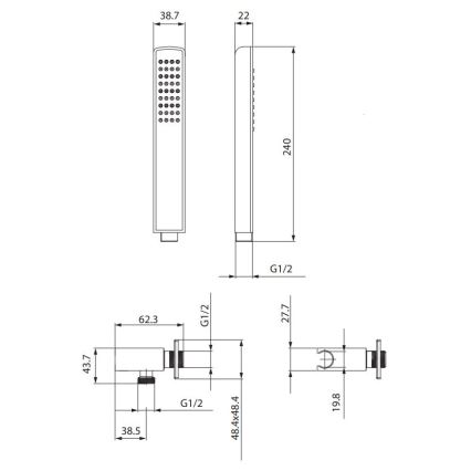 Cersanit S951-522 - Juego de ducha MILLE cromo brillante