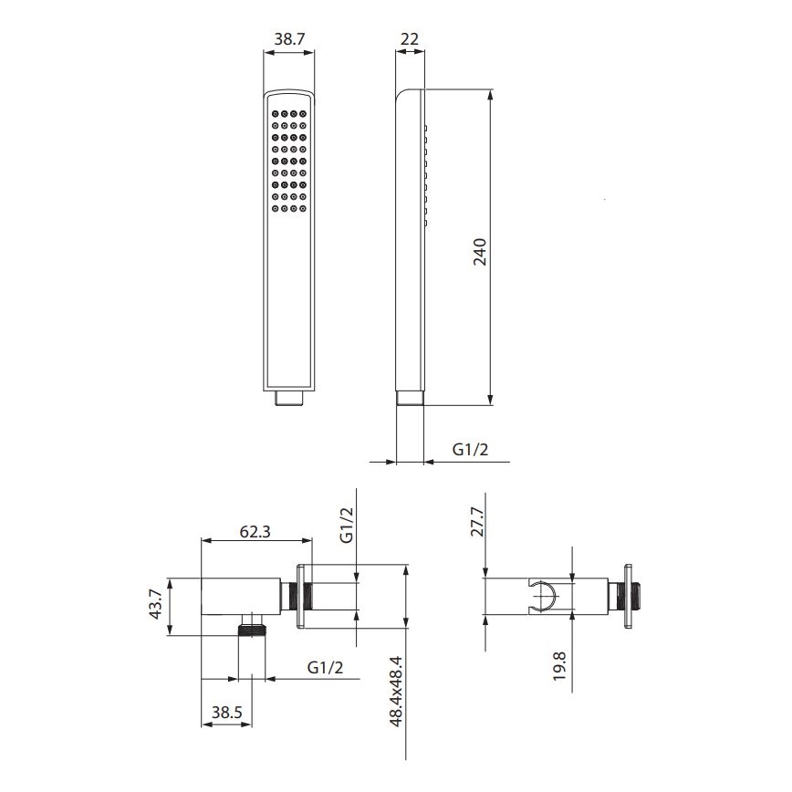 Cersanit S951-522 - Juego de ducha MILLE cromo brillante