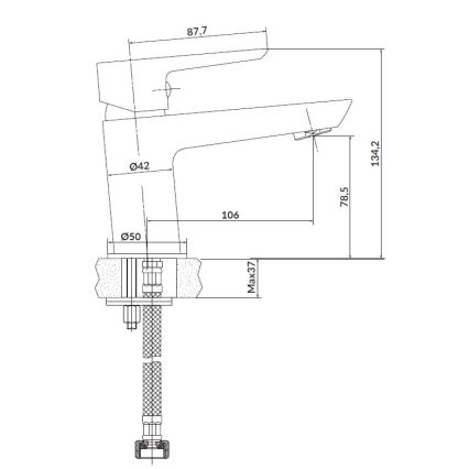 Cersanit S952-003 - Juego de bañera con grifo + grifo para lavabo MILLE cromo brillante