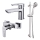 Cersanit S952-004 - Conjunto de ducha con grifo + grifo de lavabo MILLE cromo brillante