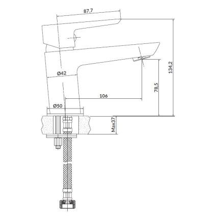 Cersanit S952-004 - Conjunto de ducha con grifo + grifo de lavabo MILLE cromo brillante