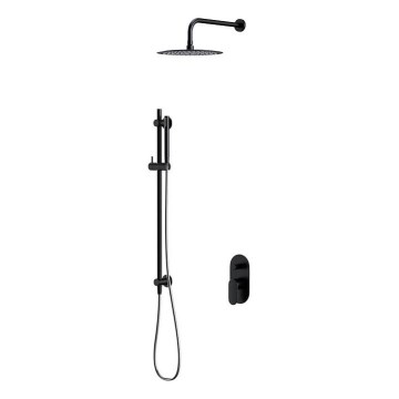 Cersanit S952-009 - Conjunto de ducha con grifo empotrado CREA negro