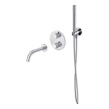 Cersanit S952-034 - Juego de bañera con grifo empotrado termostático ZEN cromo brillante