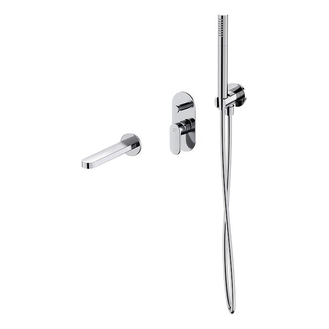 Cersanit S952-035 - Juego de baño con grifo empotrado CREA cromo brillante
