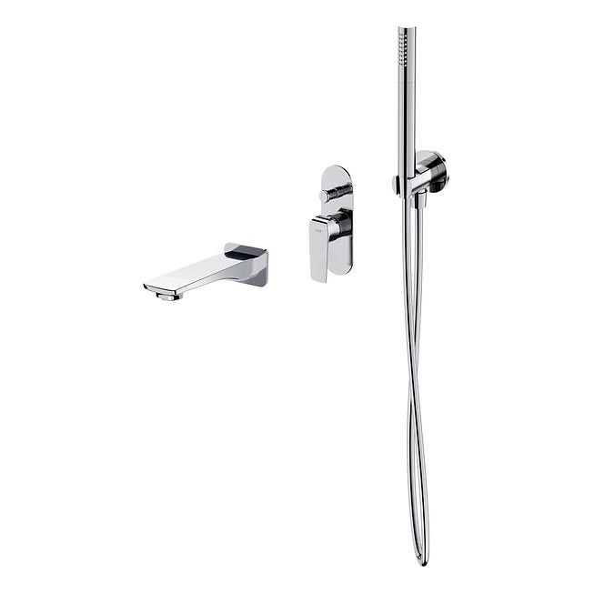 Cersanit S952-036 - Juego de bañera con grifo empotrado CITY cromo brillante