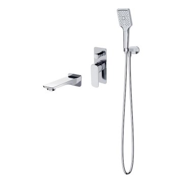 Cersanit S952-039 - Juego de baño con grifo empotrado LARGA cromo brillante