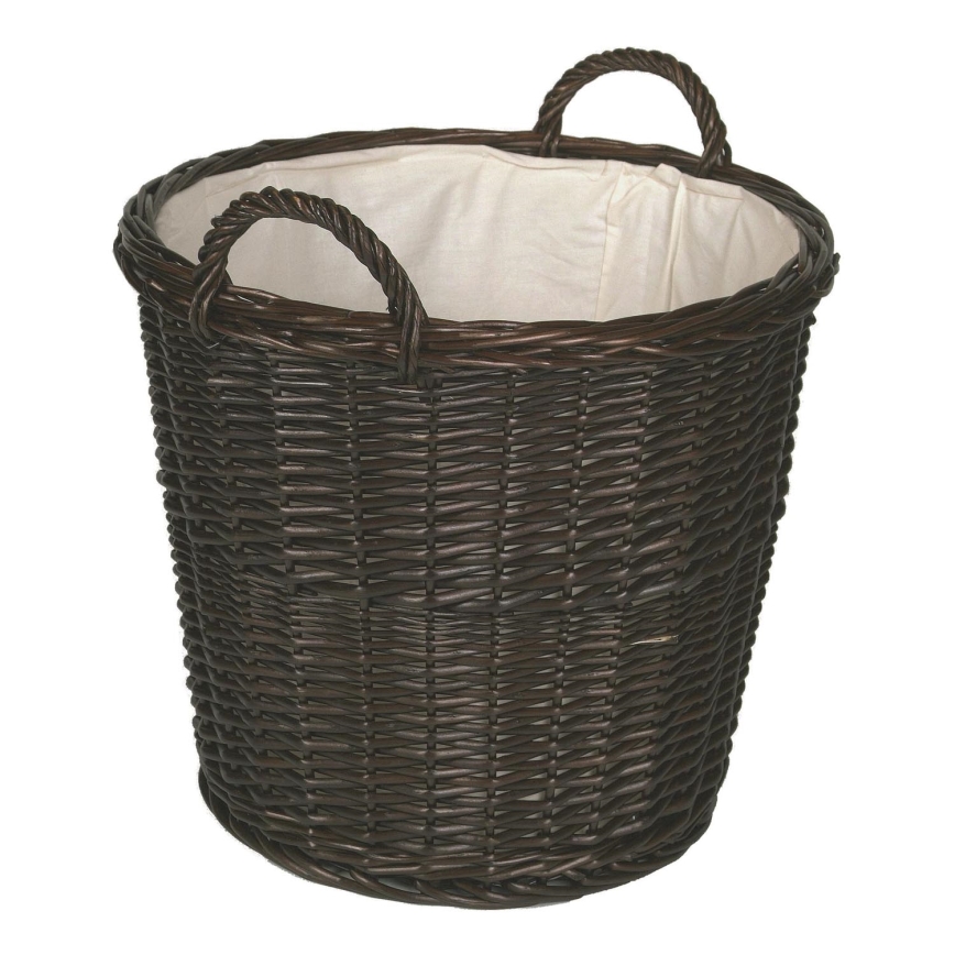Cesta de mimbre para madera con asas 50x48 cm