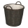 Cesta de mimbre para madera con asas 50x48 cm