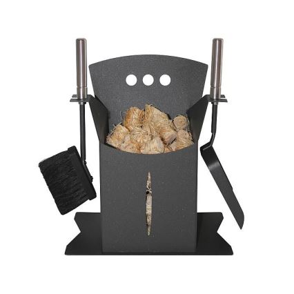 Cesta de pellets con herramientas 3 uds antracita