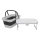 Cesta de picnic plegable para camping con tapa 2en1 blanco/gris