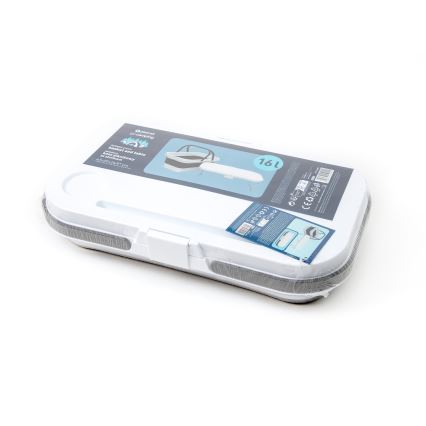 Cesta de picnic plegable para camping con tapa 2en1 blanco/gris