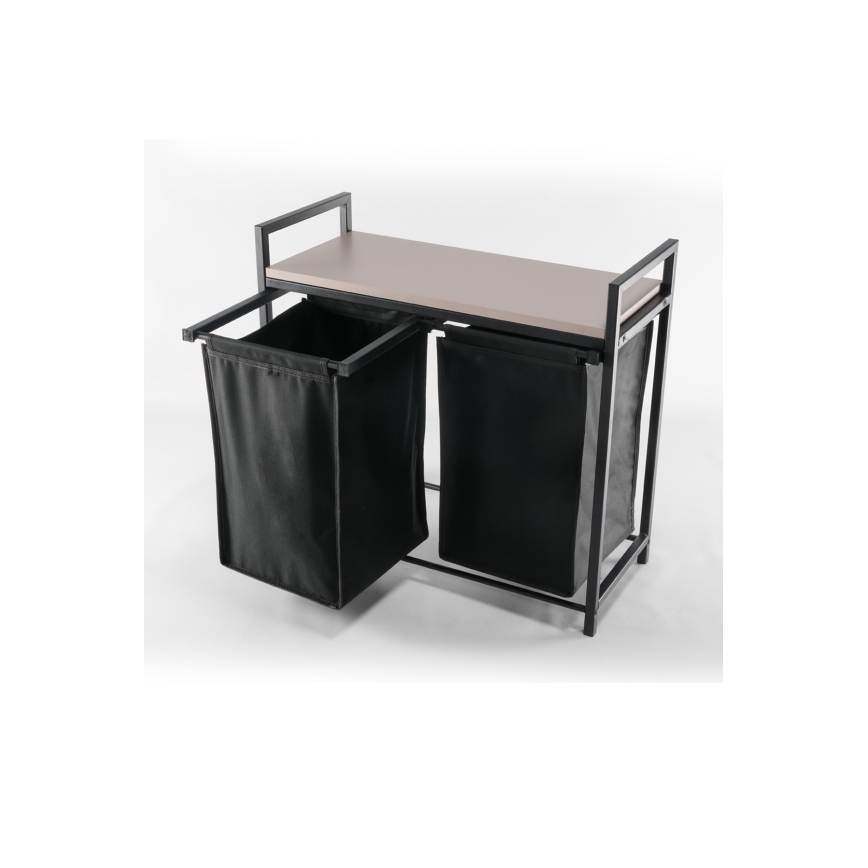 Cesta de ropa 75x70 cm negro
