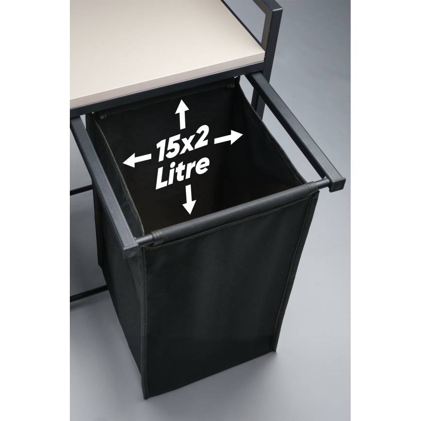 Cesta de ropa 75x70 cm negro