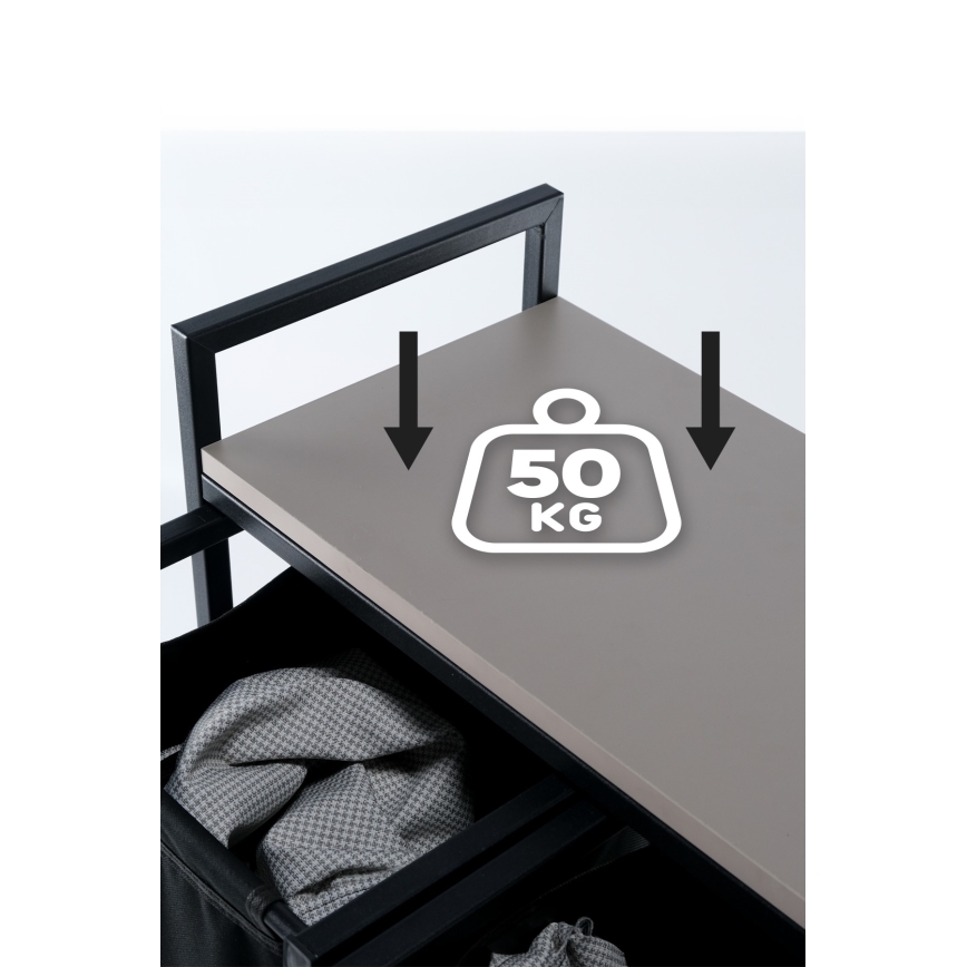 Cesta de ropa 75x70 cm negro