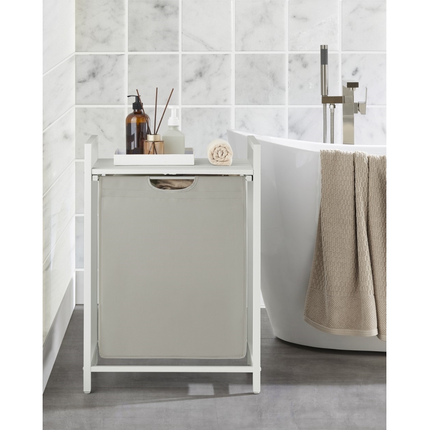 Cesta de ropa REX blanca