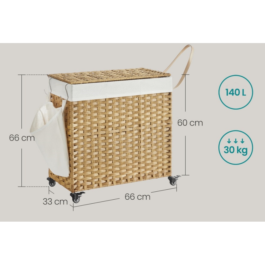 Cesta para la ropa FLYN de ratán