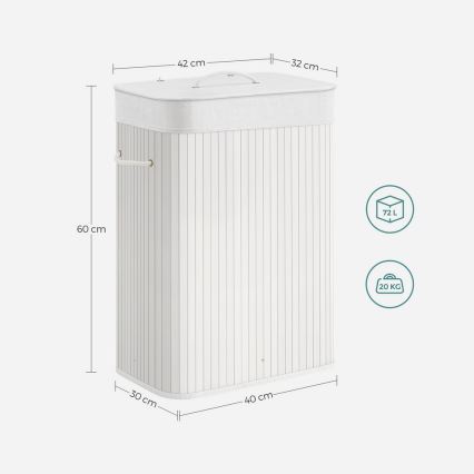 Cesta para la ropa GUS blanca