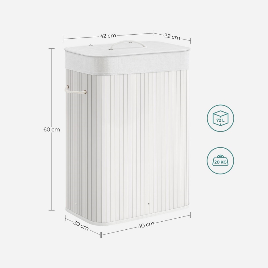 Cesta para la ropa GUS blanca