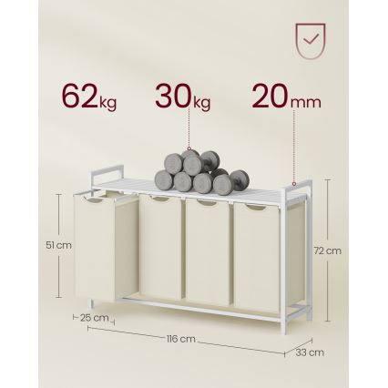 Cesta para ropa REX blanca
