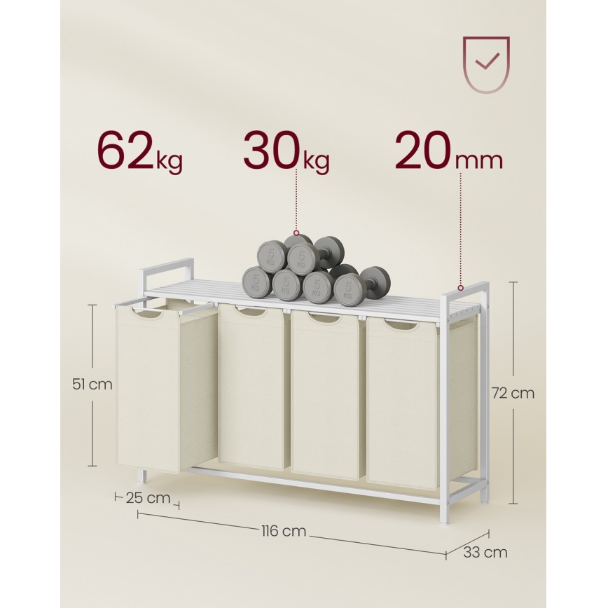 Cesta para ropa REX blanca