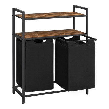 Cesta para ropa REX marrón/negro