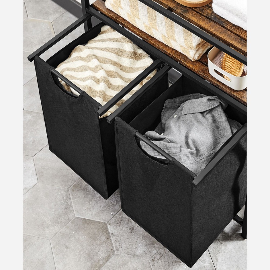 Cesta para ropa REX marrón/negro