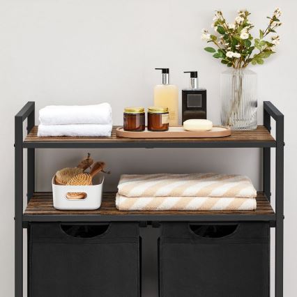 Cesta para ropa REX marrón/negro