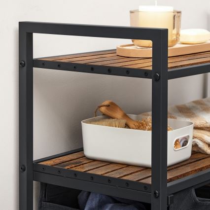 Cesta para ropa REX marrón/negro