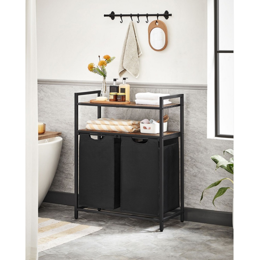 Cesta para ropa REX marrón/negro