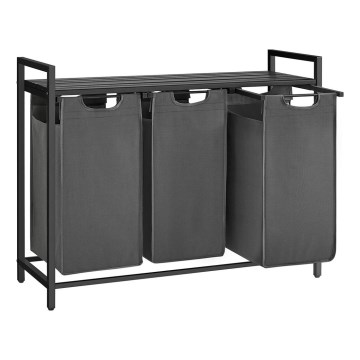 Cesta para ropa REX negro/gris