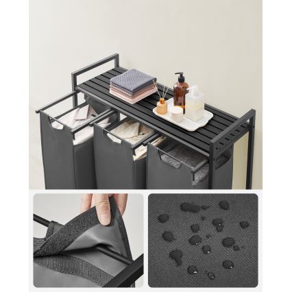 Cesta para ropa REX negro/gris