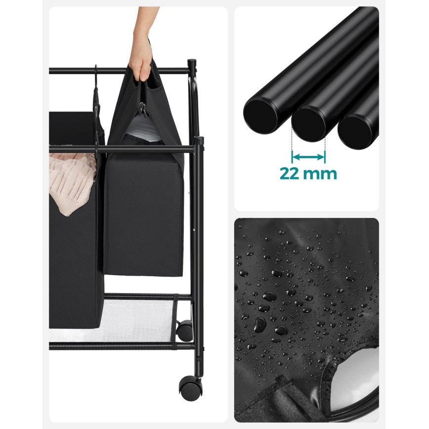 Cesto de ropa LINA negro