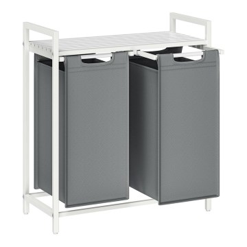 Cesto de ropa REX blanco/gris