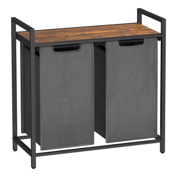Cesto de ropa REX marrón/gris