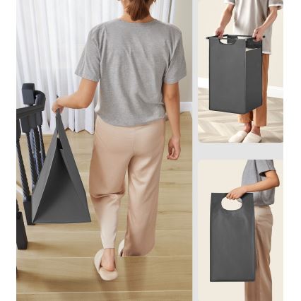 Cesto de ropa REX marrón/gris