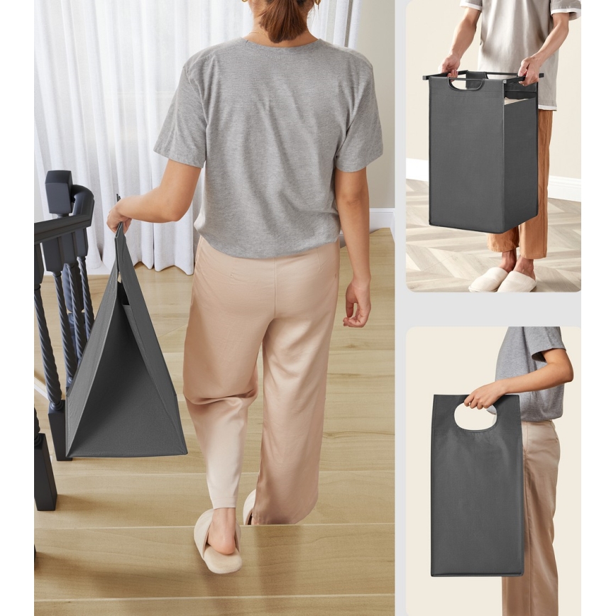 Cesto de ropa REX marrón/gris