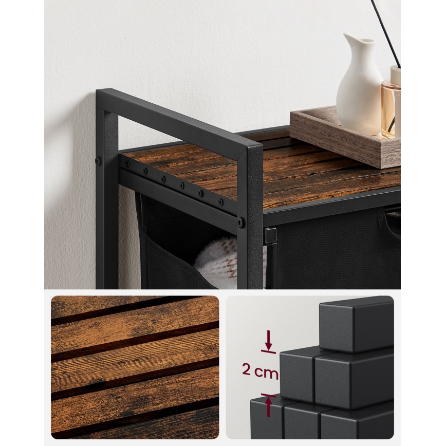 Cesto de ropa REX marrón/negro