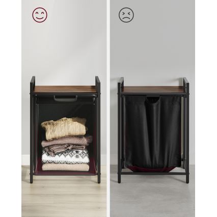 Cesto de ropa REX marrón/negro