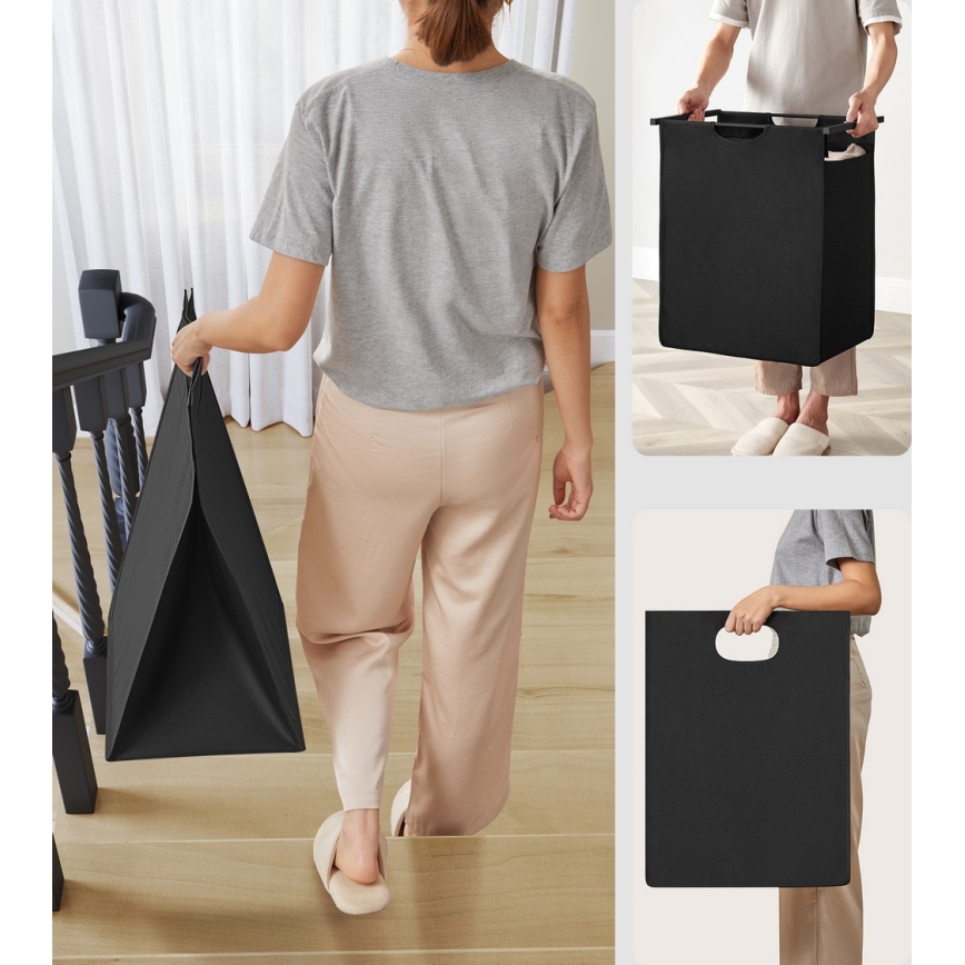 Cesto de ropa REX marrón/negro