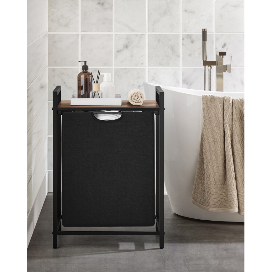 Cesto de ropa REX marrón/negro