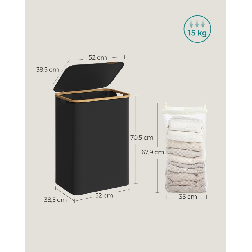 Cesto de ropa TATE negro