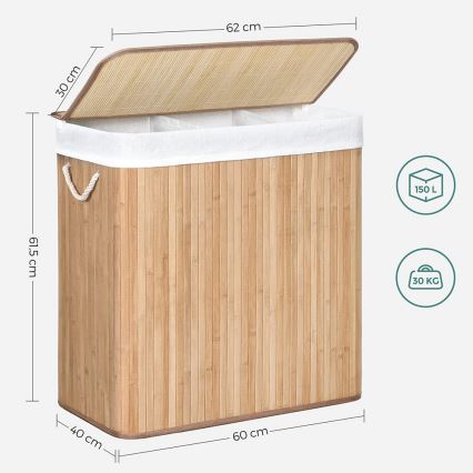 Cesto para ropa GUS marrón