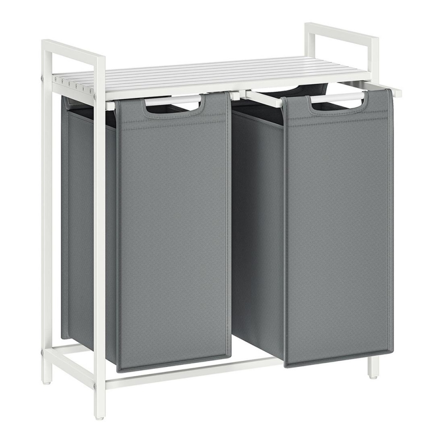 Cesto para ropa REX blanco/gris