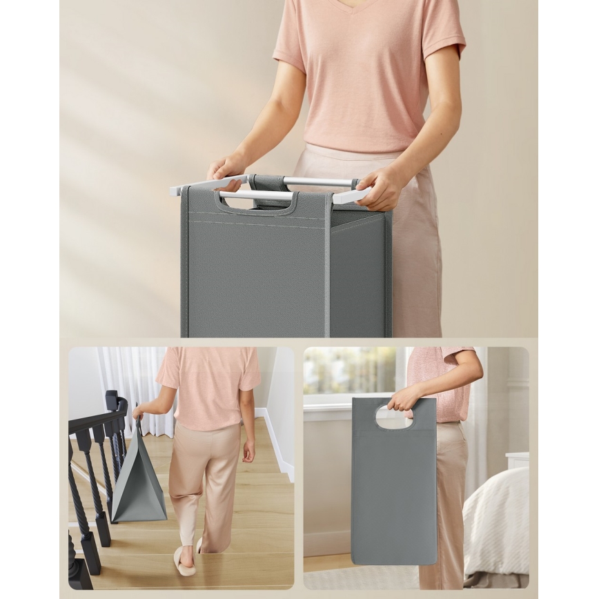 Cesto para ropa REX blanco/gris