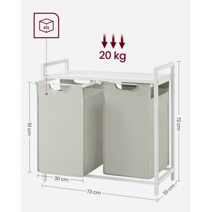 Cesto para ropa REX blanco