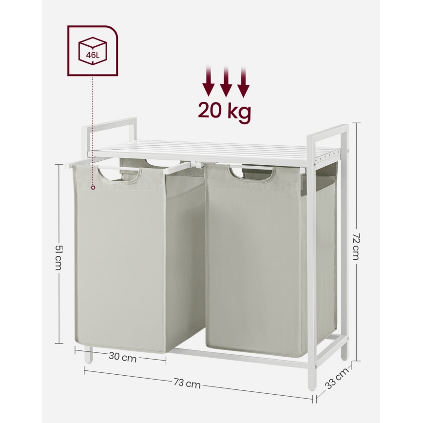 Cesto para ropa REX blanco