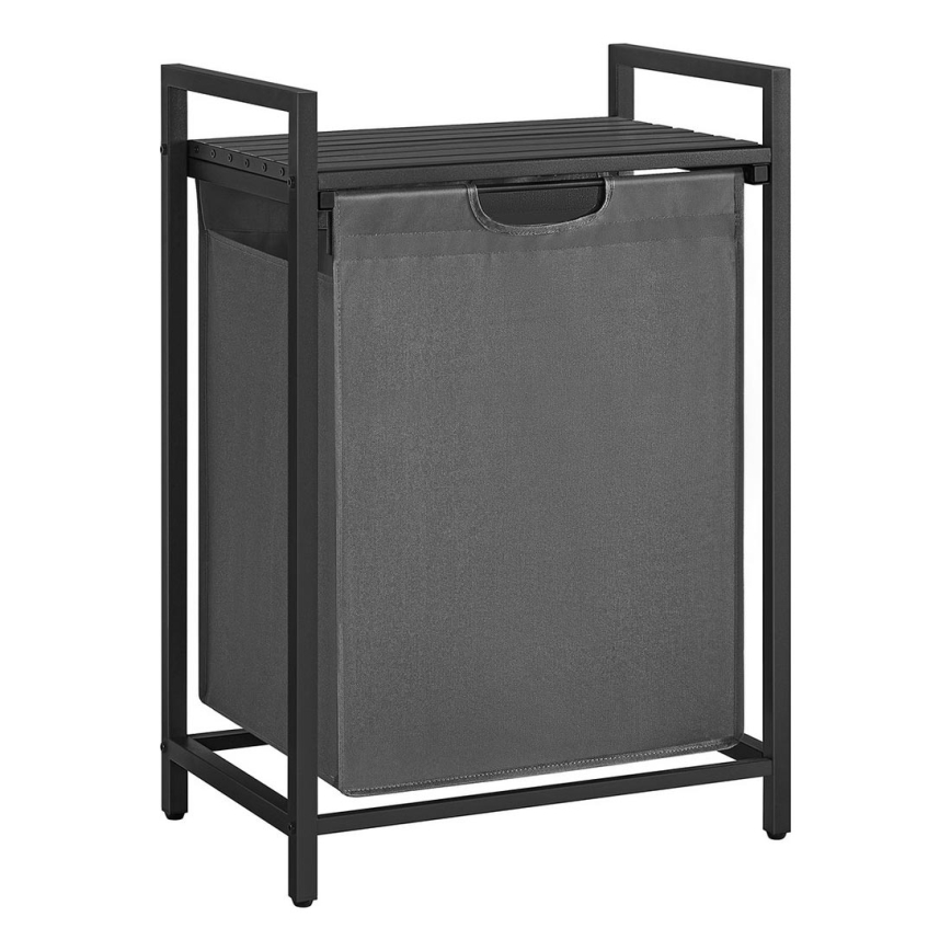 Cesto para ropa REX negro/gris